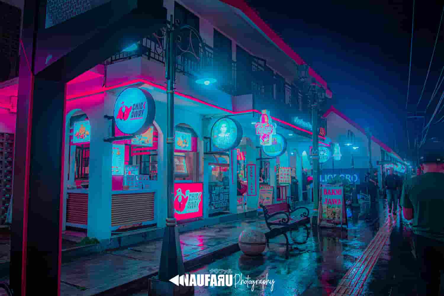 Fotografi konsep Cyberpunk Malioboro Neo-Yogyakarta oleh NaufaRu